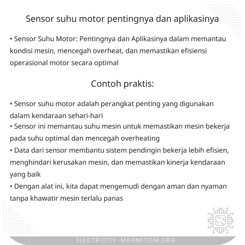 Sensor Suhu Motor | Pentingnya dan Aplikasinya