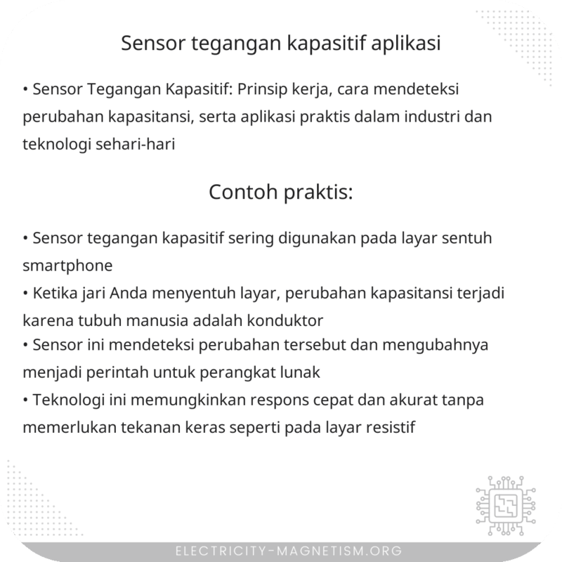 Sensor Tegangan Kapasitif | Aplikasi