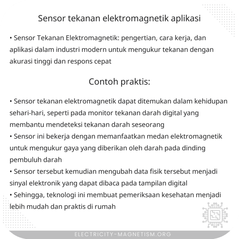 Sensor Tekanan Elektromagnetik | Aplikasi