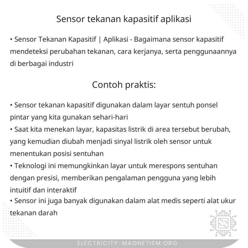 Sensor Tekanan Kapasitif | Aplikasi