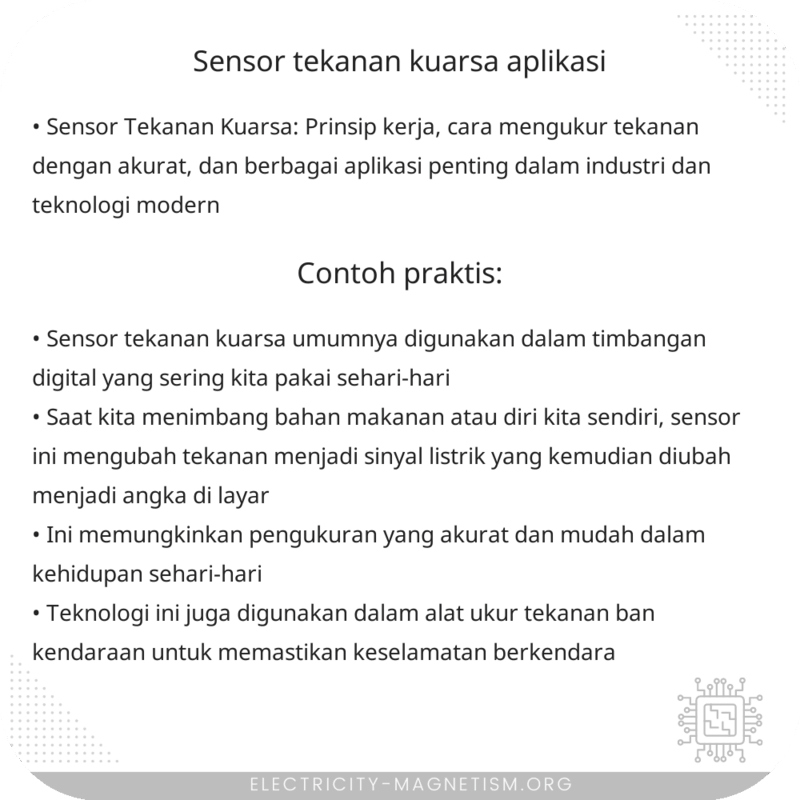 Sensor Tekanan Kuarsa | Aplikasi