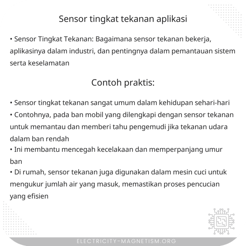 Sensor Tingkat Tekanan | Aplikasi