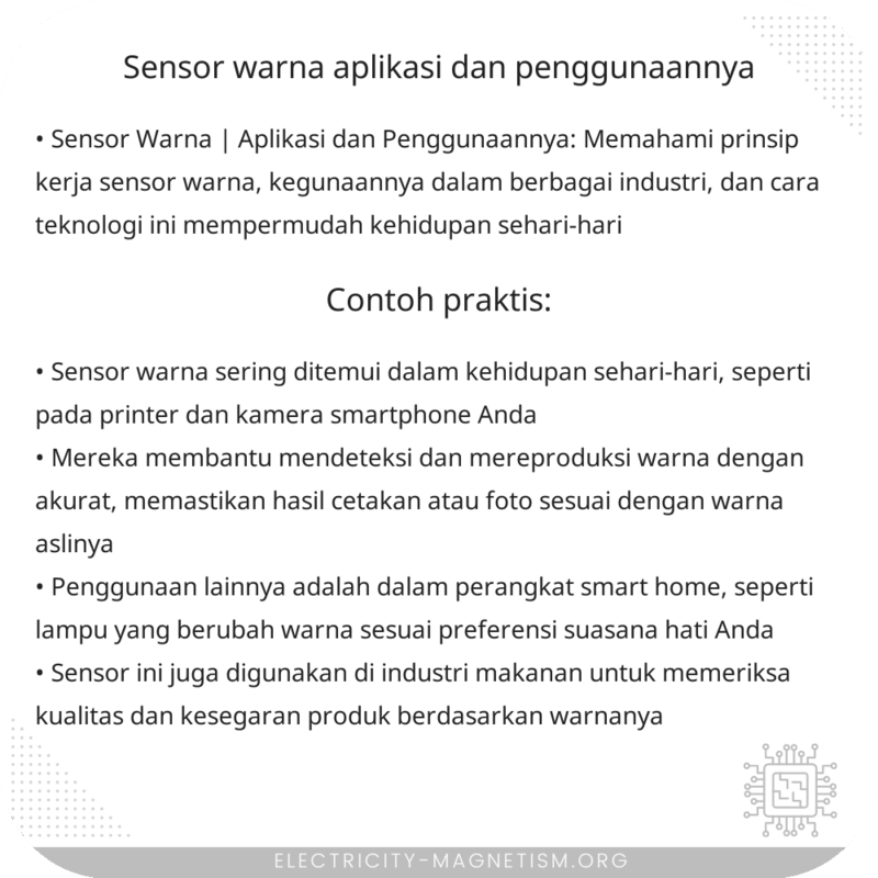 Sensor Warna | Aplikasi dan Penggunaannya