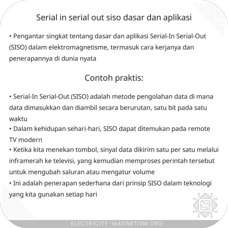 Serial-In Serial-Out (SISO) | Dasar dan Aplikasi
