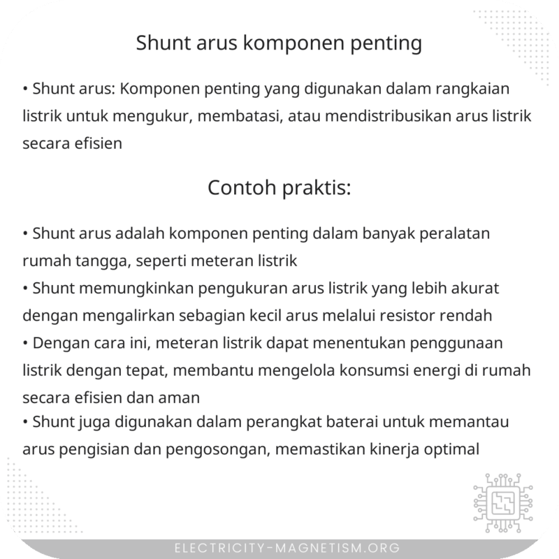 Shunt Arus | Komponen Penting