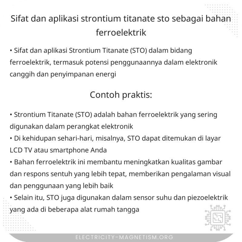 Sifat dan Aplikasi Strontium Titanate (STO) sebagai Bahan Ferroelektrik