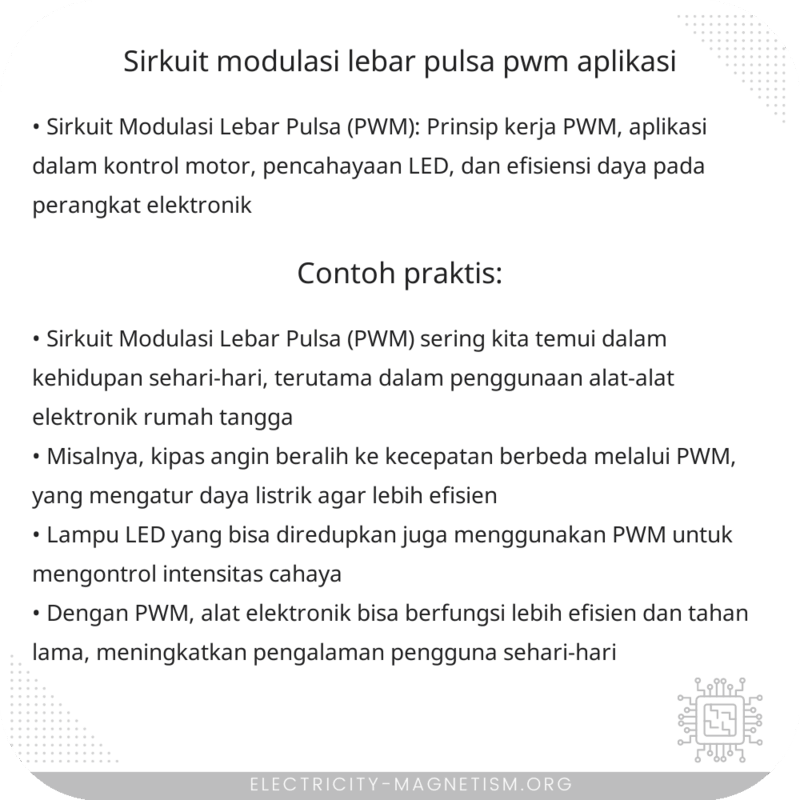 Sirkuit Modulasi Lebar Pulsa (PWM) | Aplikasi