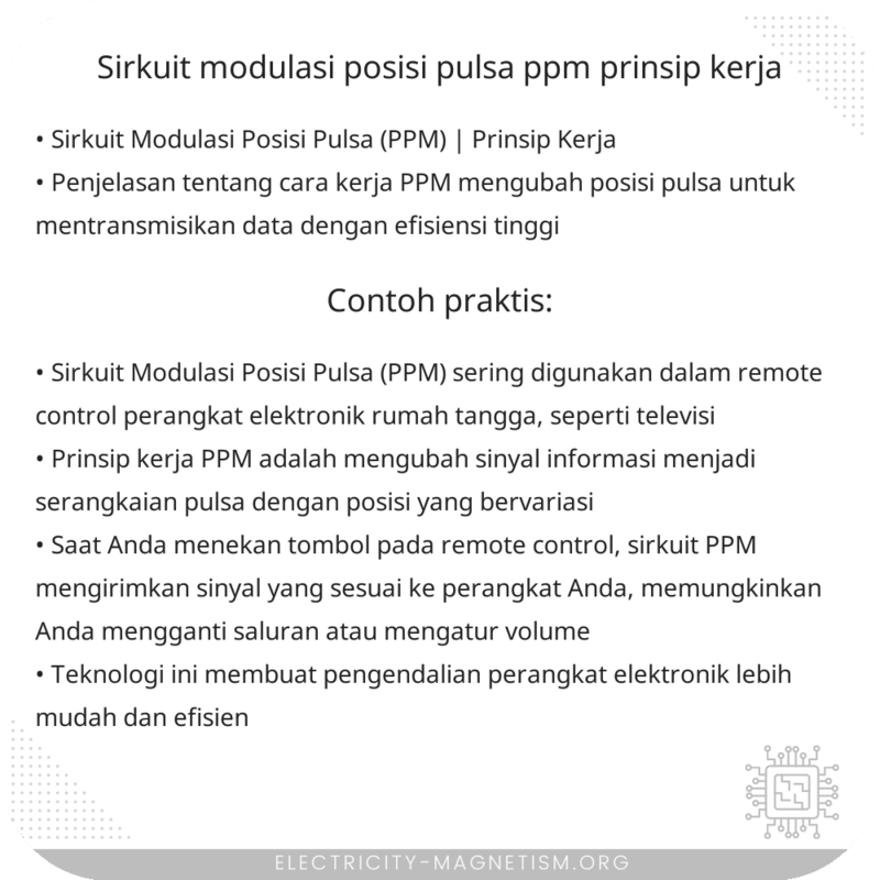 Sirkuit Modulasi Posisi Pulsa (PPM) | Prinsip Kerja