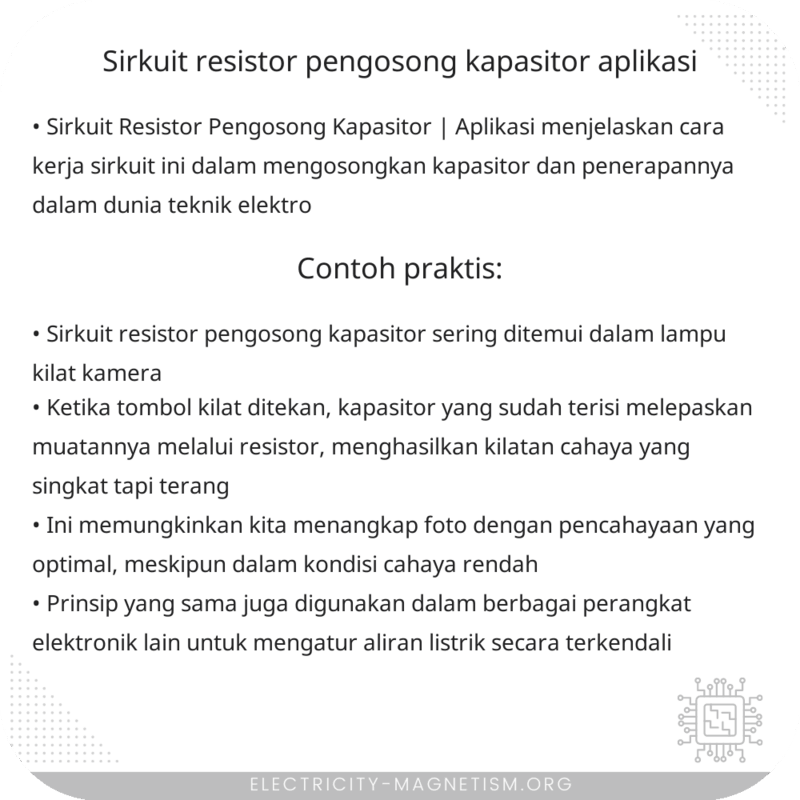 Sirkuit Resistor Pengosong Kapasitor | Aplikasi