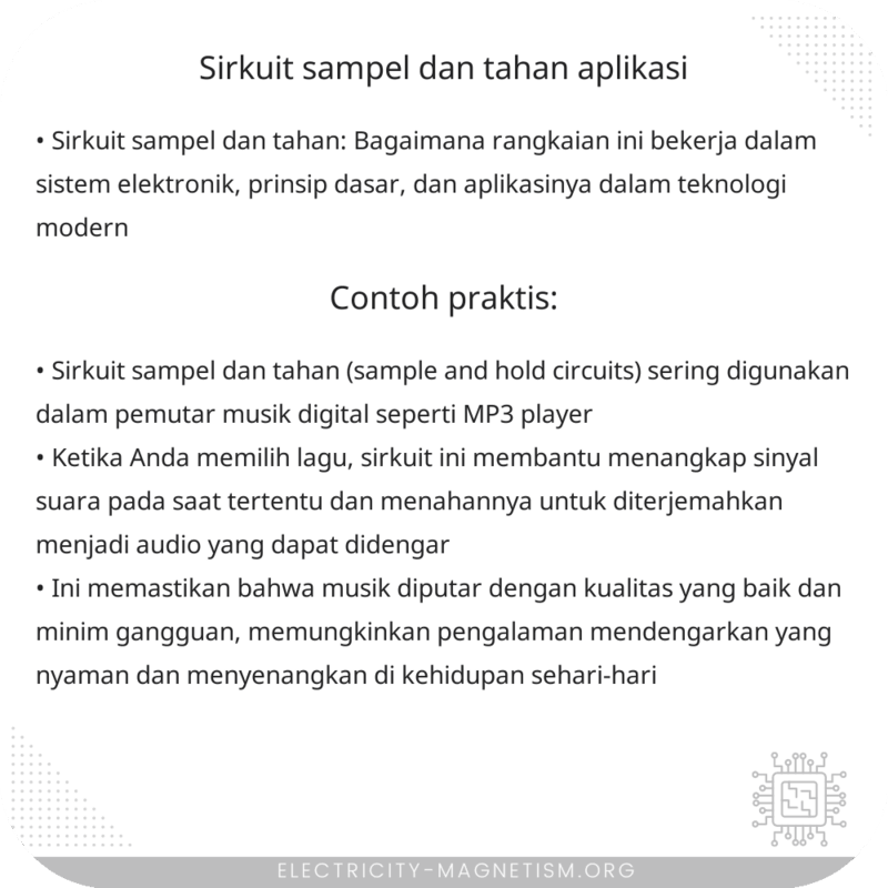 Sirkuit Sampel dan Tahan | Aplikasi