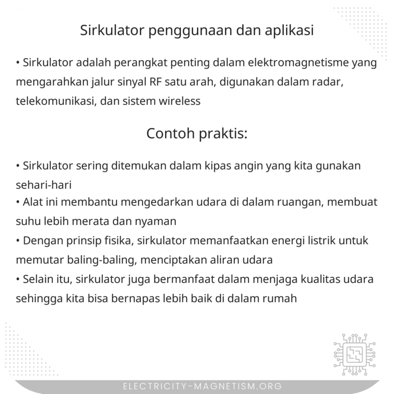 Sirkulator | Penggunaan dan Aplikasi