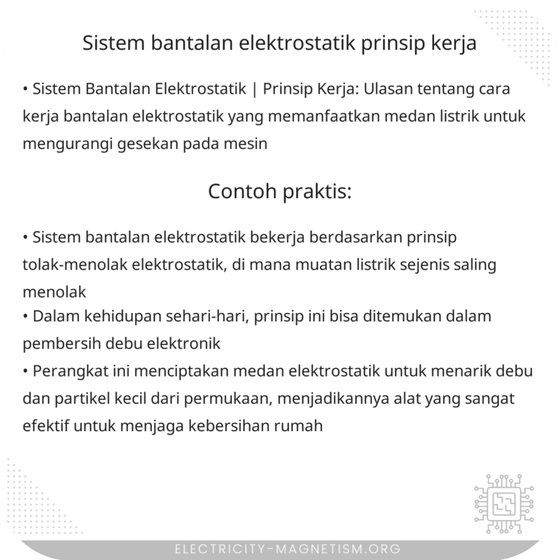 Sistem Bantalan Elektrostatik | Prinsip Kerja