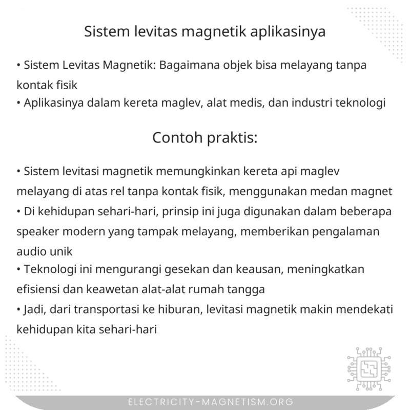Sistem Levitas Magnetik | Aplikasinya