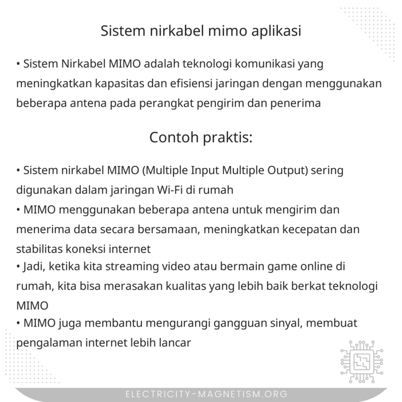 Sistem Nirkabel MIMO | Aplikasi