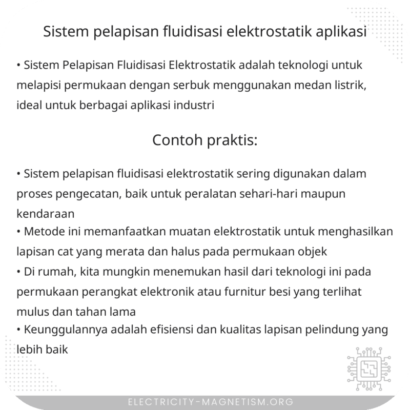 Sistem Pelapisan Fluidisasi Elektrostatik | Aplikasi