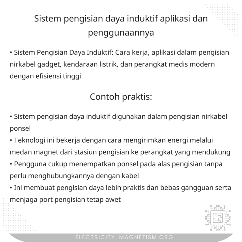 Sistem Pengisian Daya Induktif | Aplikasi dan Penggunaannya