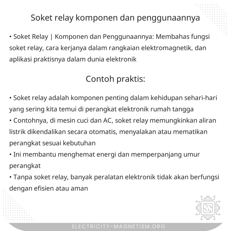 Soket Relay | Komponen dan Penggunaannya