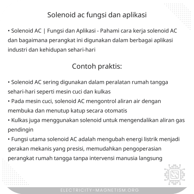 Solenoid AC | Fungsi dan Aplikasi