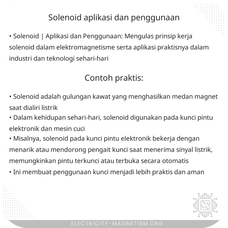 Solenoid | Aplikasi dan Penggunaan