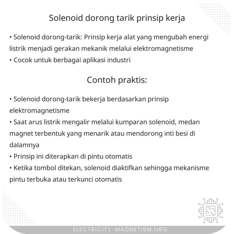 Solenoid Dorong-Tarik | Prinsip Kerja