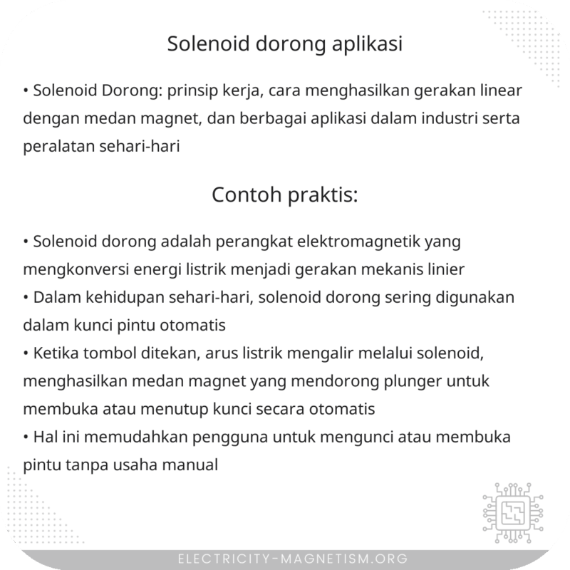 Solenoid Dorong | Aplikasi