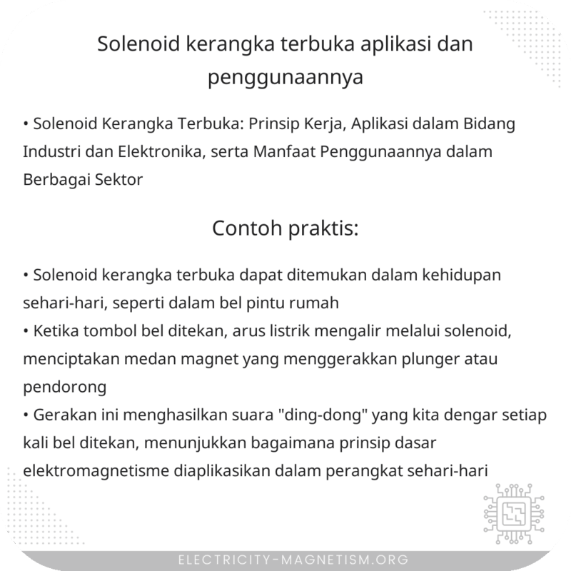 Solenoid Kerangka Terbuka | Aplikasi dan Penggunaannya