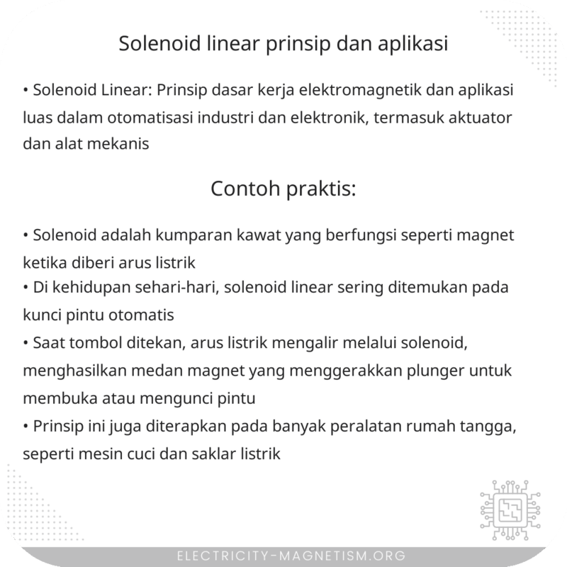 Solenoid Linear: Prinsip dan Aplikasi