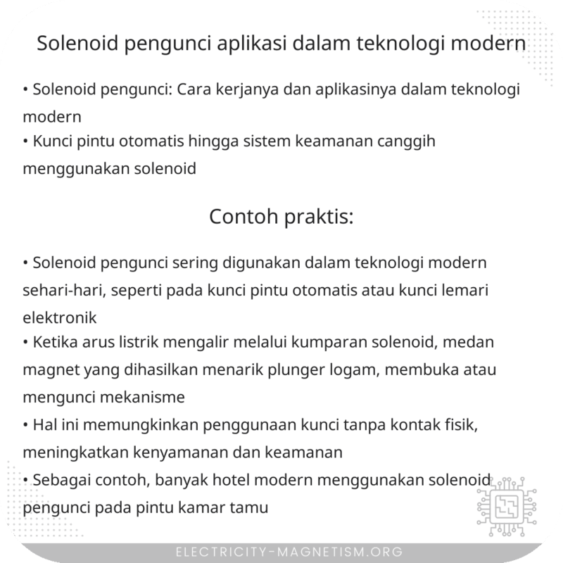 Solenoid Pengunci | Aplikasi dalam Teknologi Modern