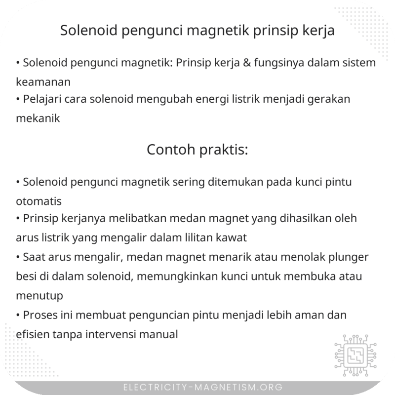 Solenoid Pengunci Magnetik | Prinsip Kerja