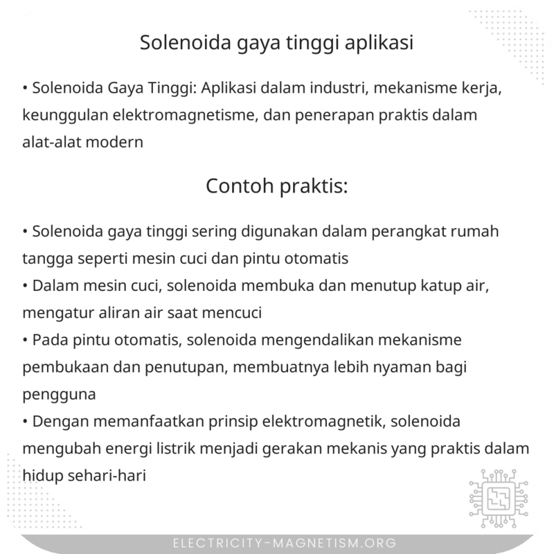 Solenoida Gaya Tinggi | Aplikasi