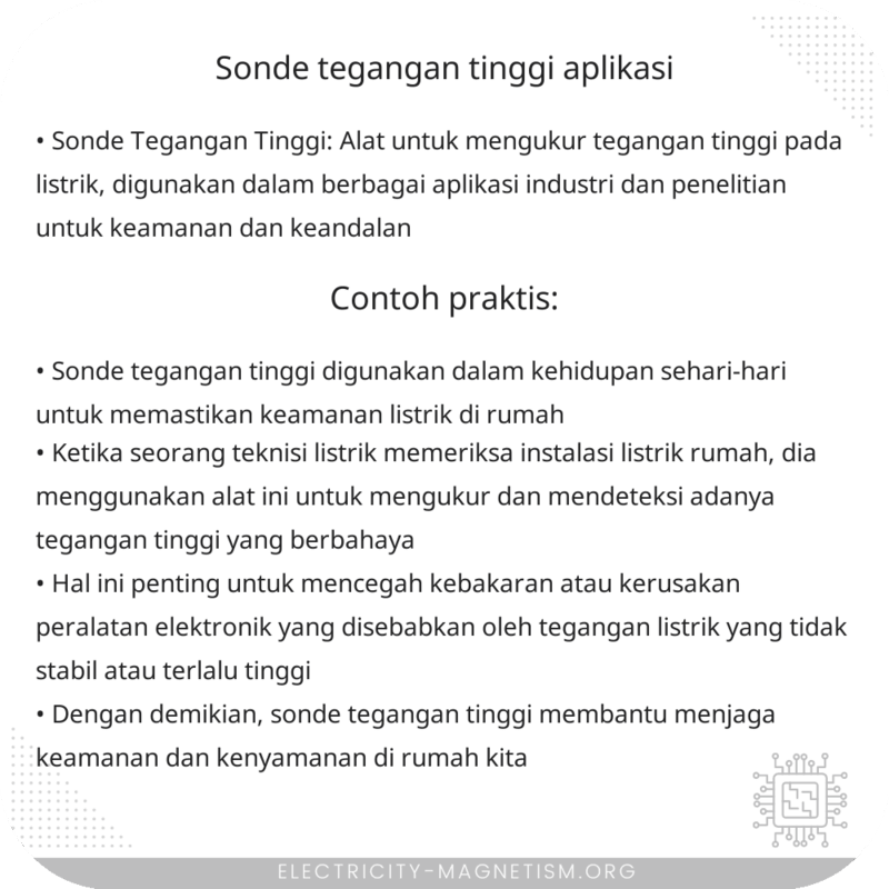 Sonde Tegangan Tinggi | Aplikasi