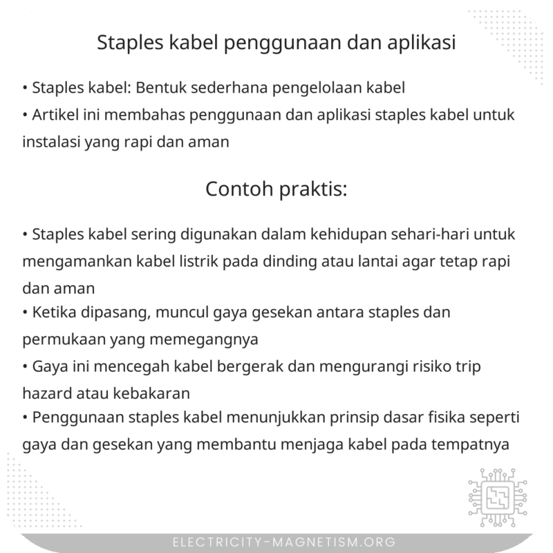 Staples Kabel | Penggunaan dan Aplikasi
