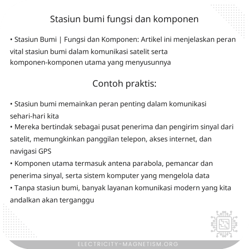 Stasiun Bumi | Fungsi dan Komponen