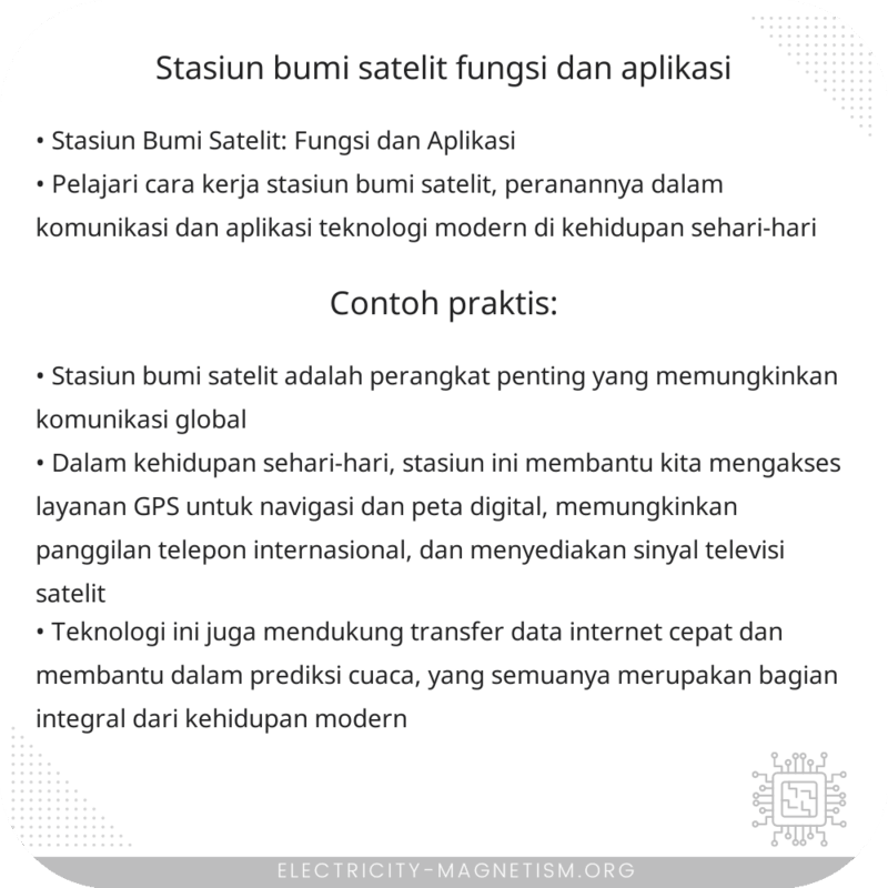 Stasiun Bumi Satelit | Fungsi dan Aplikasi