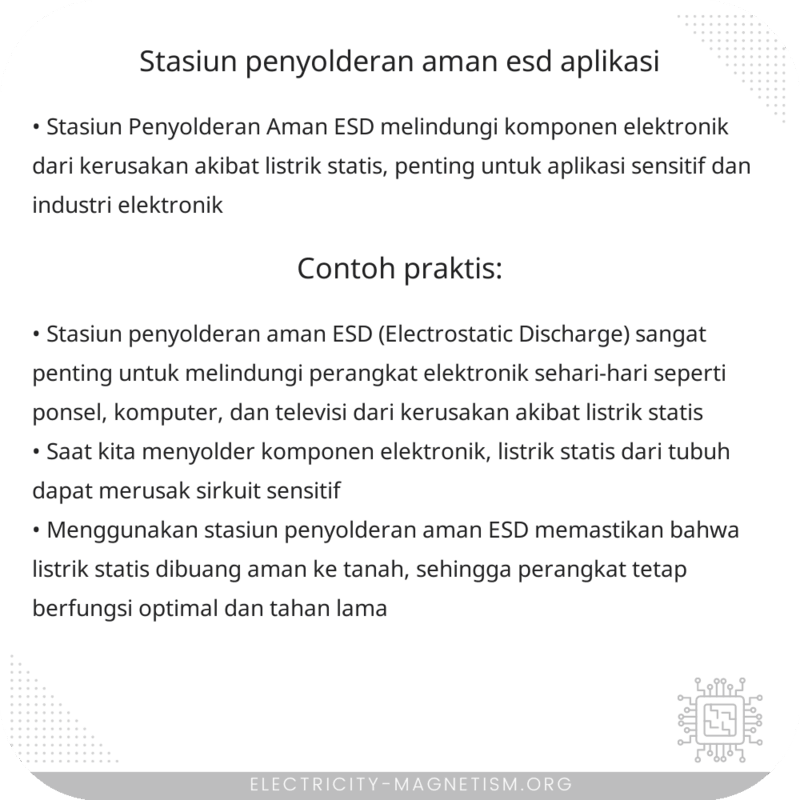Stasiun Penyolderan Aman ESD | Aplikasi