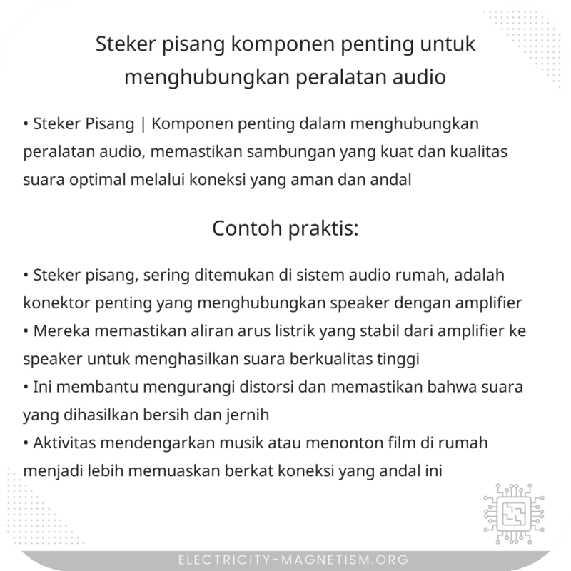 Steker Pisang | Komponen Penting untuk Menghubungkan Peralatan Audio