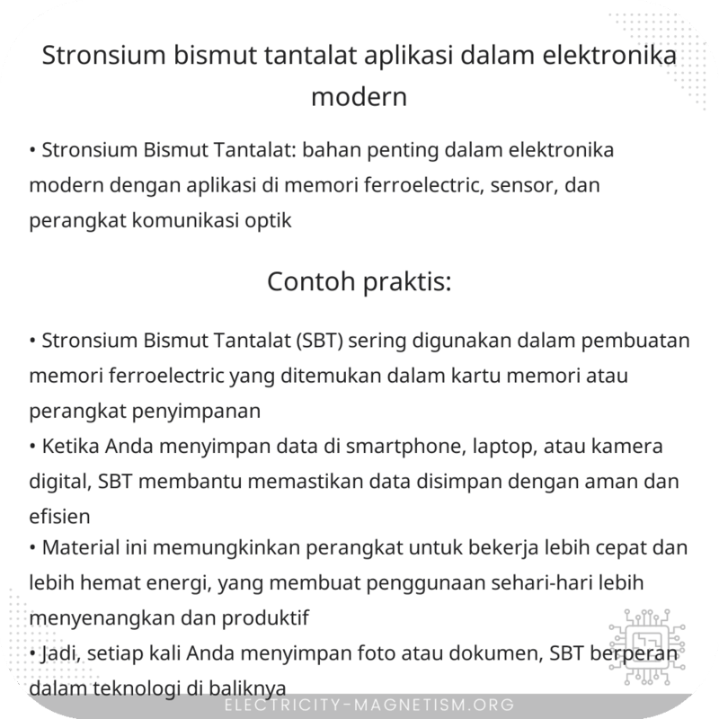 Stronsium Bismut Tantalat | Aplikasi dalam Elektronika Modern