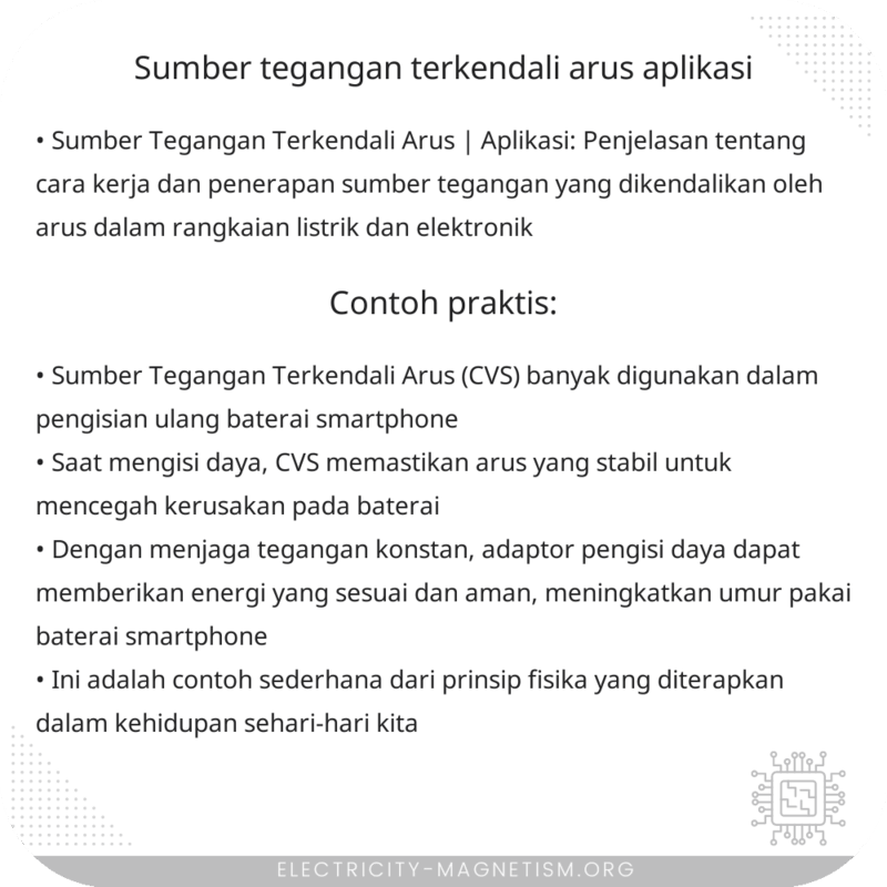 Sumber Tegangan Terkendali Arus | Aplikasi