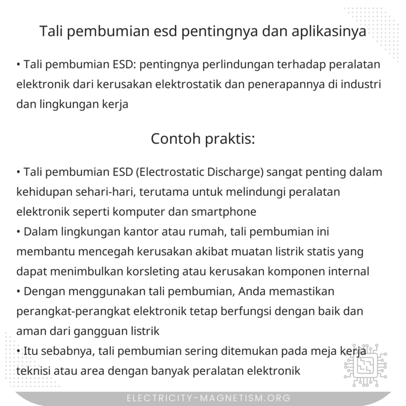 Tali Pembumian ESD | Pentingnya dan Aplikasinya