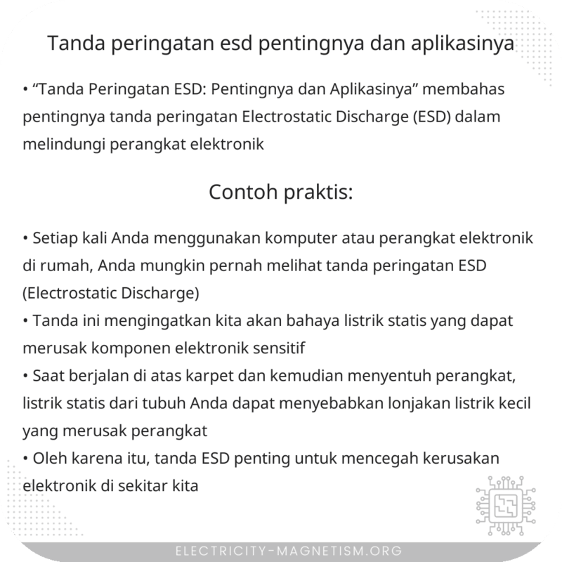 Tanda Peringatan ESD | Pentingnya dan Aplikasinya