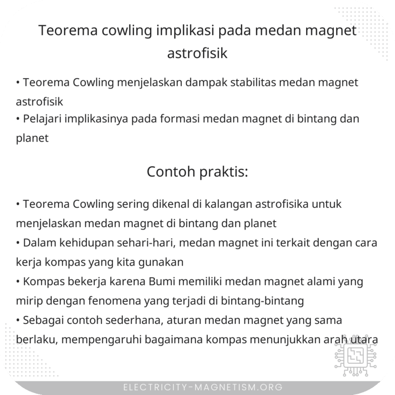 Teorema Cowling | Implikasi pada Medan Magnet Astrofisik