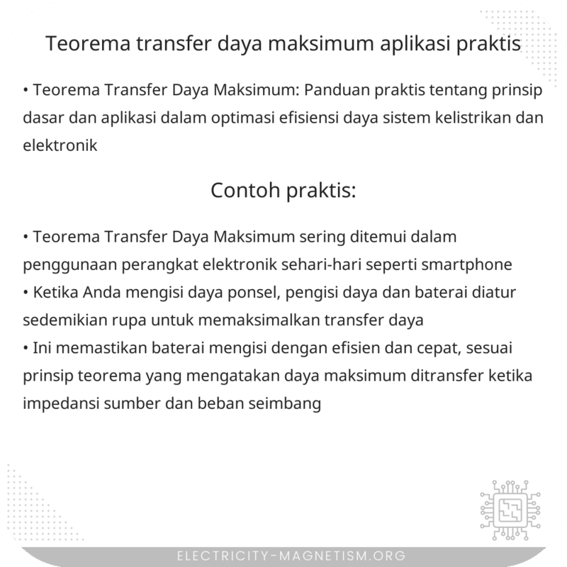 Teorema Transfer Daya Maksimum | Aplikasi Praktis
