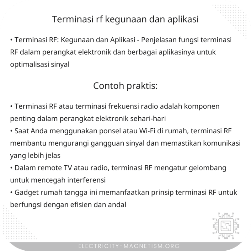 Terminasi RF: Kegunaan dan Aplikasi