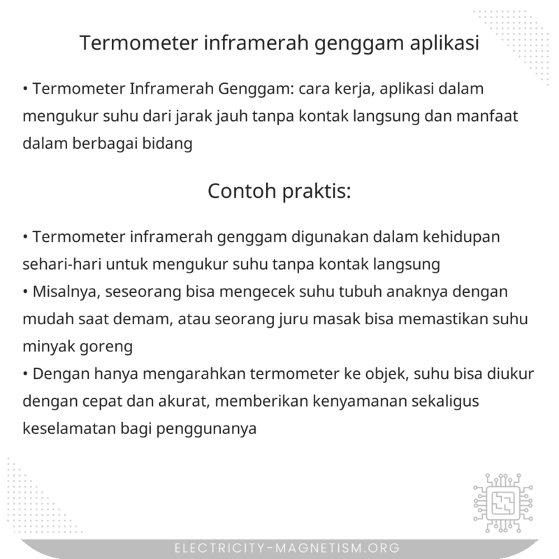 Termometer Inframerah Genggam | Aplikasi