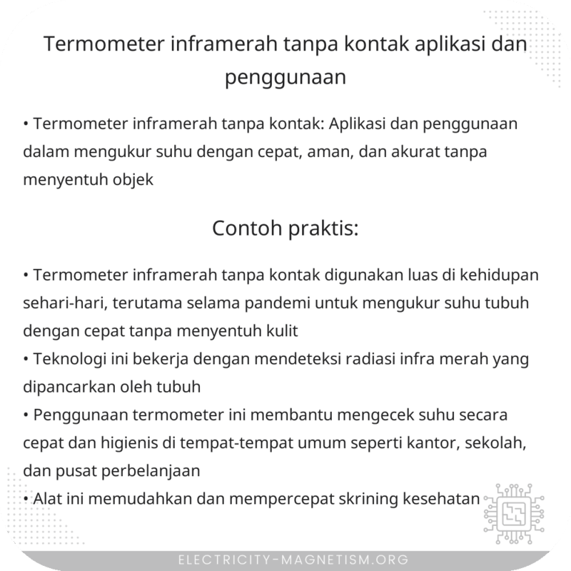 Termometer Inframerah Tanpa Kontak: Aplikasi dan Penggunaan