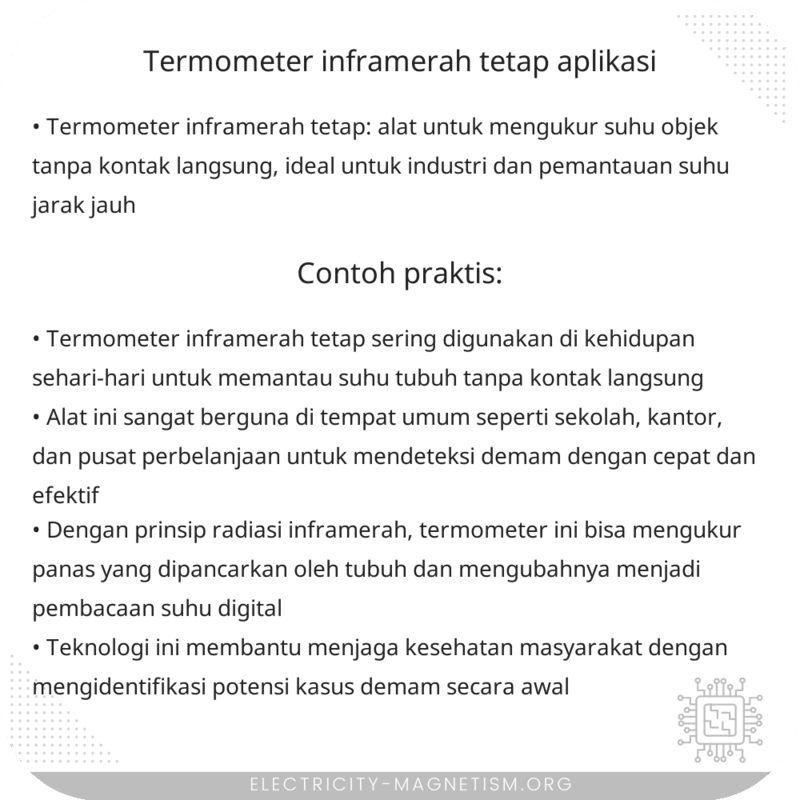 Termometer Inframerah Tetap | Aplikasi