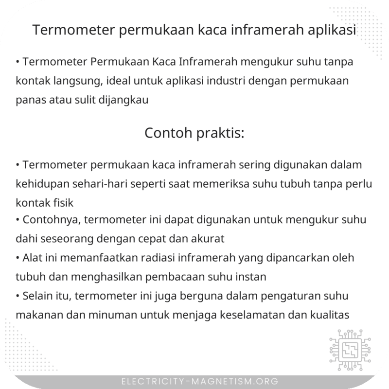Termometer Permukaan Kaca Inframerah | Aplikasi