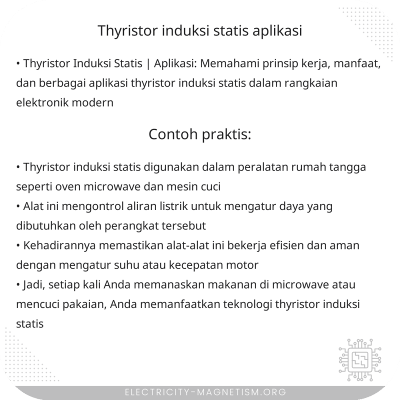 Thyristor Induksi Statis | Aplikasi