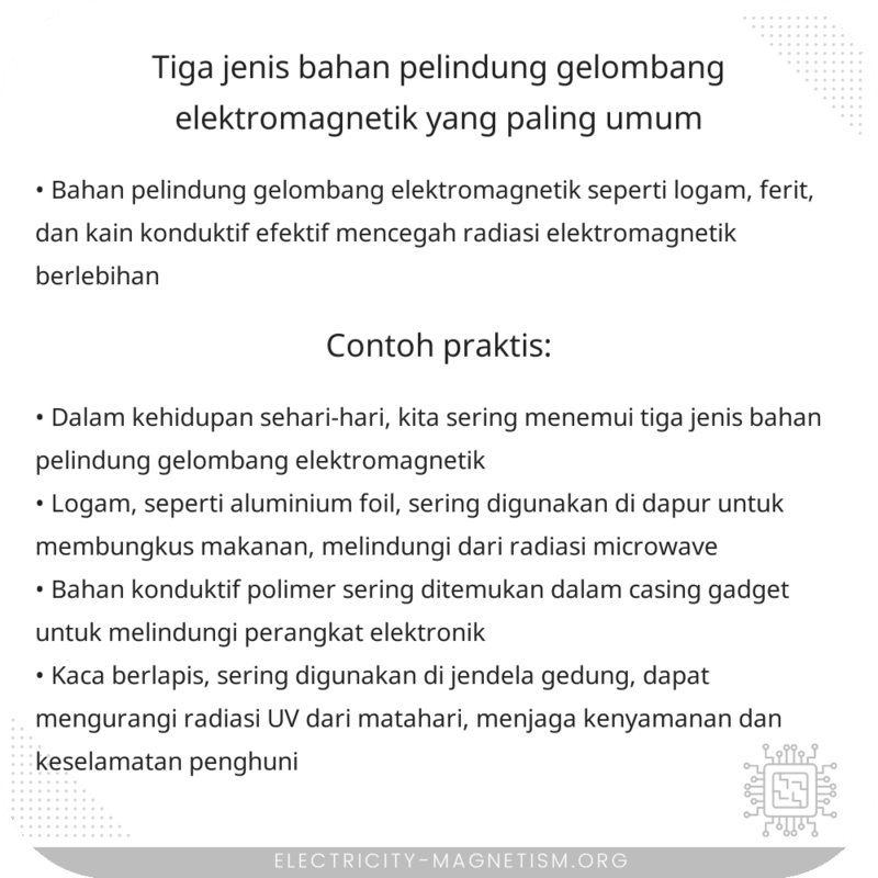 Tiga Jenis Bahan Pelindung Gelombang Elektromagnetik yang Paling Umum