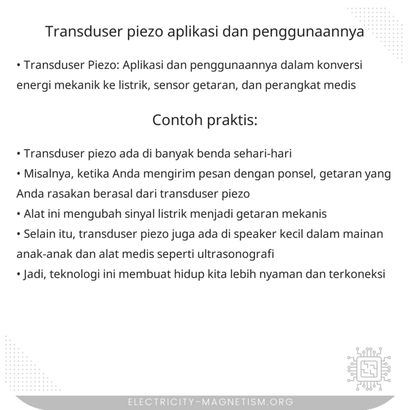 Transduser Piezo | Aplikasi dan Penggunaannya
